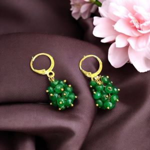 Agate Grape Earrings,Dark Green