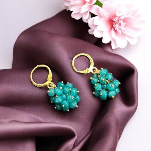 Agate Grape Earrings,Dark Green