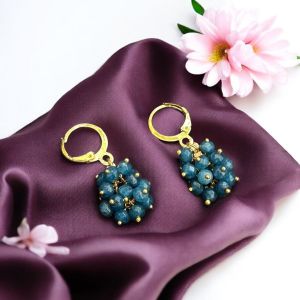 Agate Grape Earrings,Dark Green