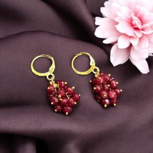 Agate Grape Earrings,Dark Green