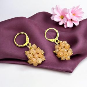 Agate Grape Earrings,Dark Green