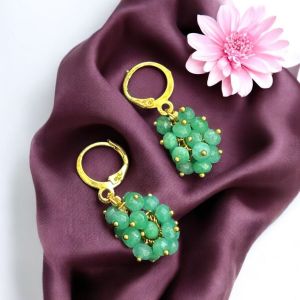 Agate Grape Earrings,Dark Green