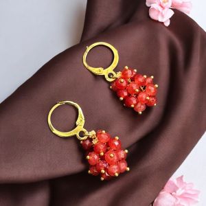 Agate Grape Earrings,Dark Green