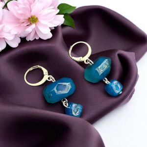 Onyx earring , Blue