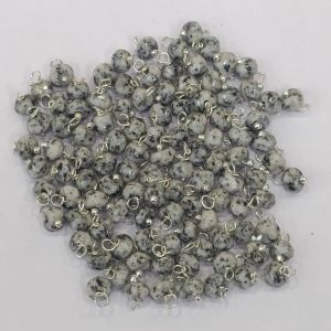 Agate Rondelle Loreals, 4x2mm, Silver Finish, (Mustard Yellow), Pack Of 50 Pcs