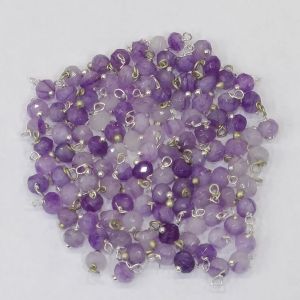 Agate Rondelle Loreals, 4x2mm, Silver Finish, (Lavender ), Pack Of 50 Pcs