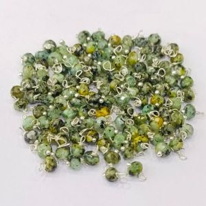 Agate Rondelle Loreals, 4x2mm, Silver Finish, (Sky Blue), Pack Of 50 Pcs