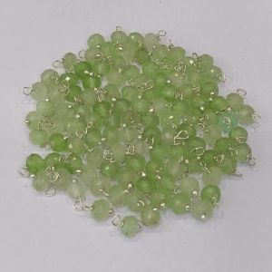 Agate Rondelle Loreals, 4x2mm, Silver Finish, (Sky Blue), Pack Of 50 Pcs