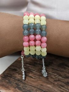 Agate memory wire bracelet