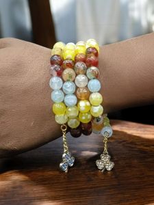Agate memory wire bracelet