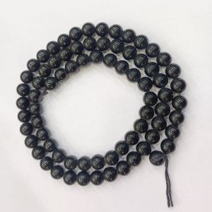 10mm, Glass Beads, Round,Black
