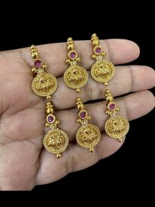 Antique gold coin charms, Ruby pink , pack of 6 pieces