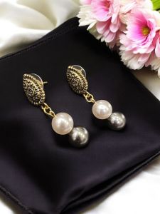 Pearl Earrings,Gold Finish