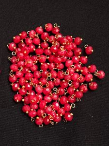 Agate Rondelle Loreals, 4x2mm, Gold Finish, (Brick Red), Pack Of 50 Pcs