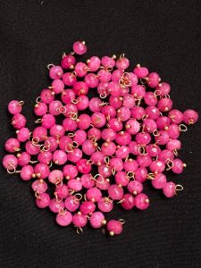 Agate Rondelle Loreals, 4x2mm, Gold Finish, (Pink), Pack Of 50 Pcs