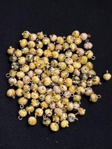 Agate Rondelle Loreals, 4x2mm, Gold Finish, (Mustard Yellow), Pack Of 50 Pcs