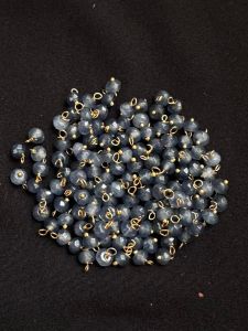 Agate Rondelle Loreals, 4x2mm, Gold Finish, (Grey), Pack Of 50 Pcs