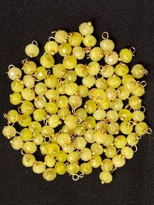 Agate Rondelle Loreals, 4x2mm, Gold Finish, (Yellow), Pack Of 50 Pcs