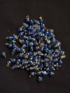Agate Rondelle Loreals, 4x2mm, Gold Finish, (Light Blue), Pack Of 50 Pcs