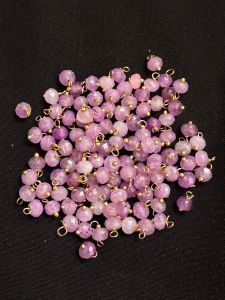 Agate Rondelle Loreals, 4x2mm, Gold Finish, (Lavender), Pack Of 50 Pcs