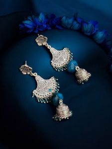 Flower Charm Earrings,Gold Finish