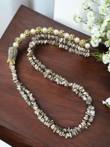 Mother Of Pearl Chip Necklace with Designer Beads