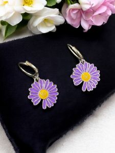 Charm Earrings,Flower Charm