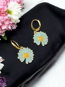 Charm Earrings,Flower Charm