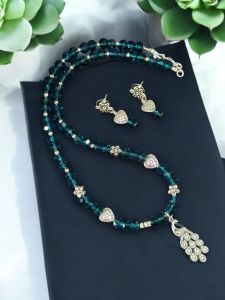 Simple Agate necklace with Antique gold pendant,Lavender