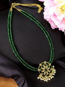 2 layer agate necklace with Balaji pendant 