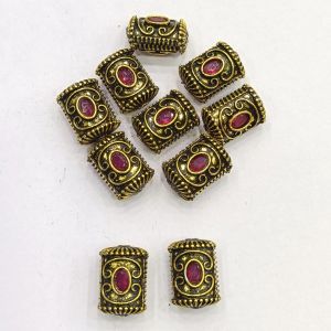 Victorian Connector,Pink ,Antique Gold Finish, Sold By 5 PCS