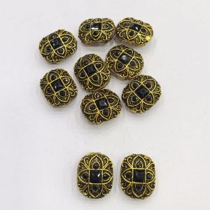 Victorian Connector,Black,Antique Gold Finish, Sold By 5 PCS