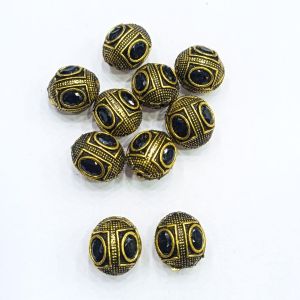 Victorian Connector,Black,Antique Gold Finish, Sold By 5 PCS