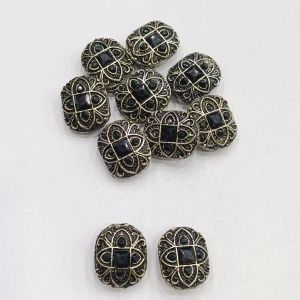 Victorian Connector,Black,Antique Silver Finish, Sold By 5 PCS