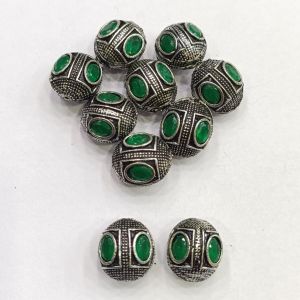 Victorian Connector,Green,Antique Silver Finish, 18 X 16, Sold By 5 PCS