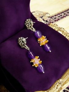 Quartz beads and crystals Earrings