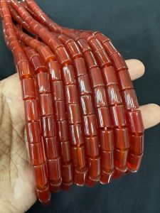 Onyx Cylinder Beads, 8X12 mm,Dark Honey Brown