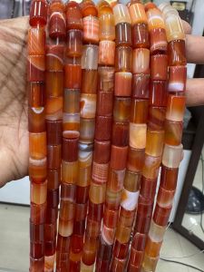 Onyx Cylinder Beads, 8X12 mm,Light Honey Brown