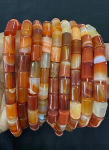 Onyx Cylinder Beads, 8X12 mm,Light Honey Brown