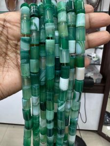Onyx Cylinder Beads, 8X12 mm,Sea Green
