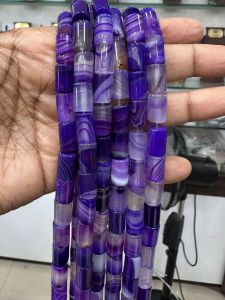 Onyx Cylinder Beads, 8X12 mm, Purple