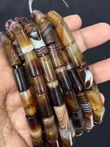 Onyx Cylinder Beads, 8X12 mm, Multi color