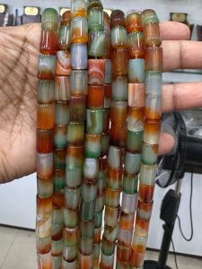 Onyx Cylinder Beads, 8X12 mm, Multi color