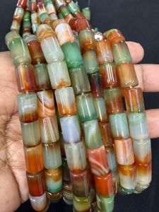 Onyx Cylinder Beads, 8X12 mm, Multi color