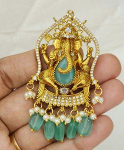 Matt finish vinayagar pendant , Sea Green