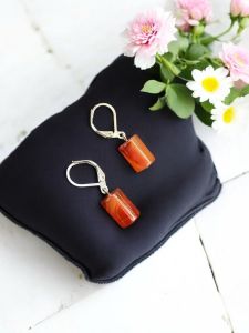 Onyx Earrings , Light Honey Brown