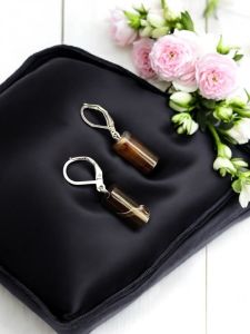 Onyx Earrings ,Brown