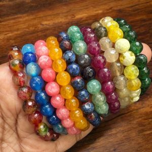Agate Bracelets : Elastic,Pack of 10