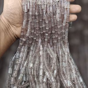 Glass Bead Cylinders, 14x6mm,Grape purple
