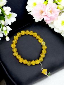 Glass Beads Bracelet With Charms